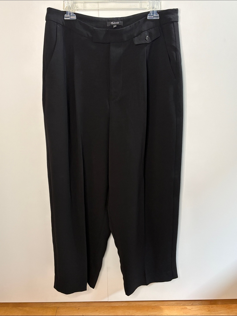 Madewell Black Women's Crepe Wide Leg Flowy Trousers 14